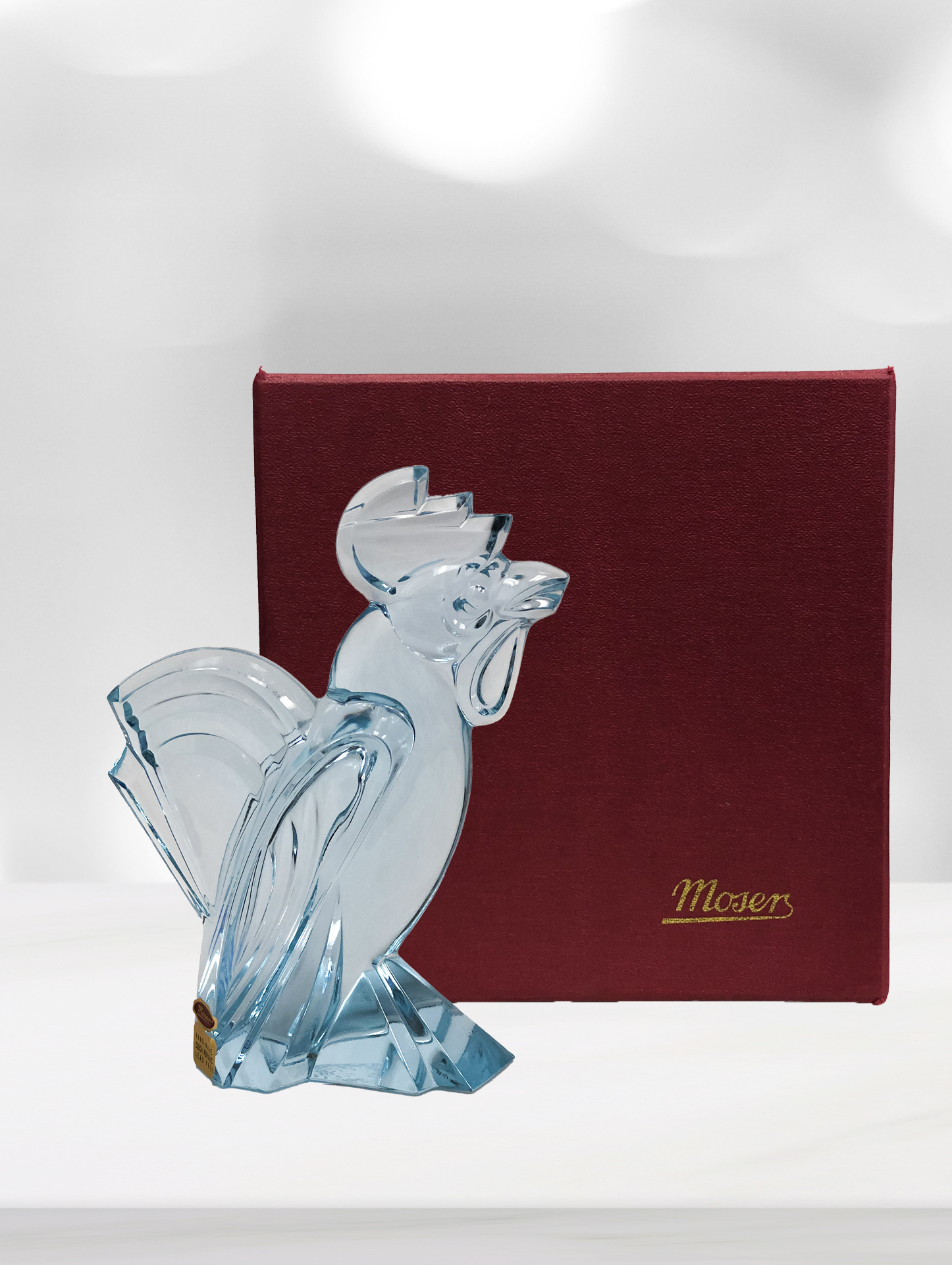 Moser - Crystal Blue Rooster